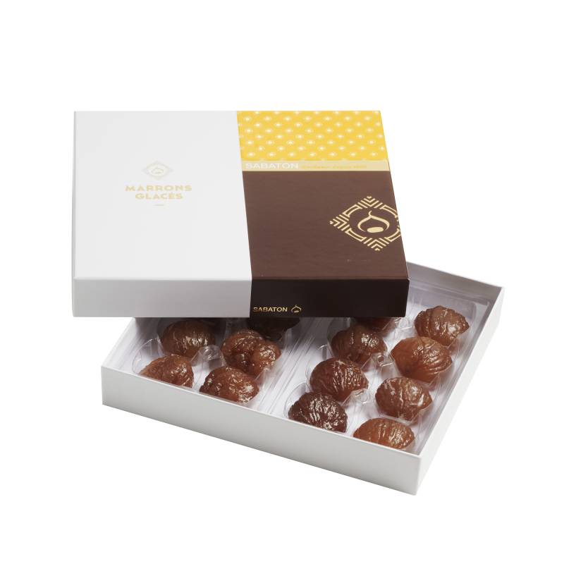 Achat Boîte confiseur 16 marrons glacés non pliés - SABATON